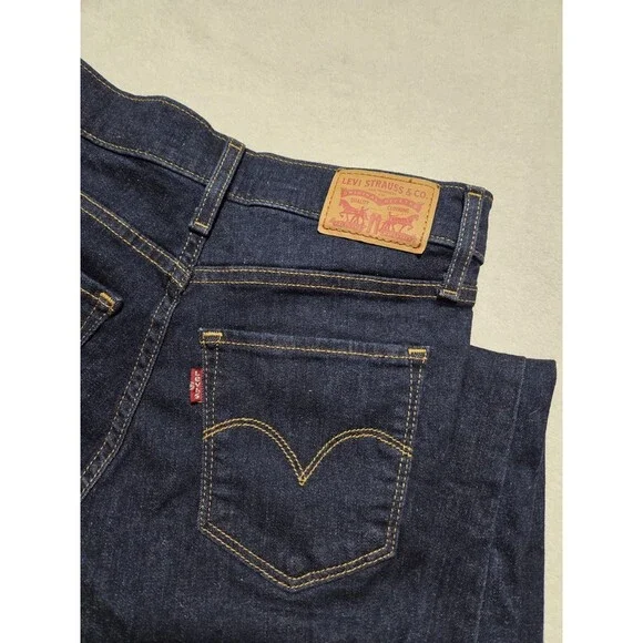 Levi's 720 Jeans Women's Tag Size 25x28 Blue High-Rise Super Skinny Denim - Picture 4 of 13